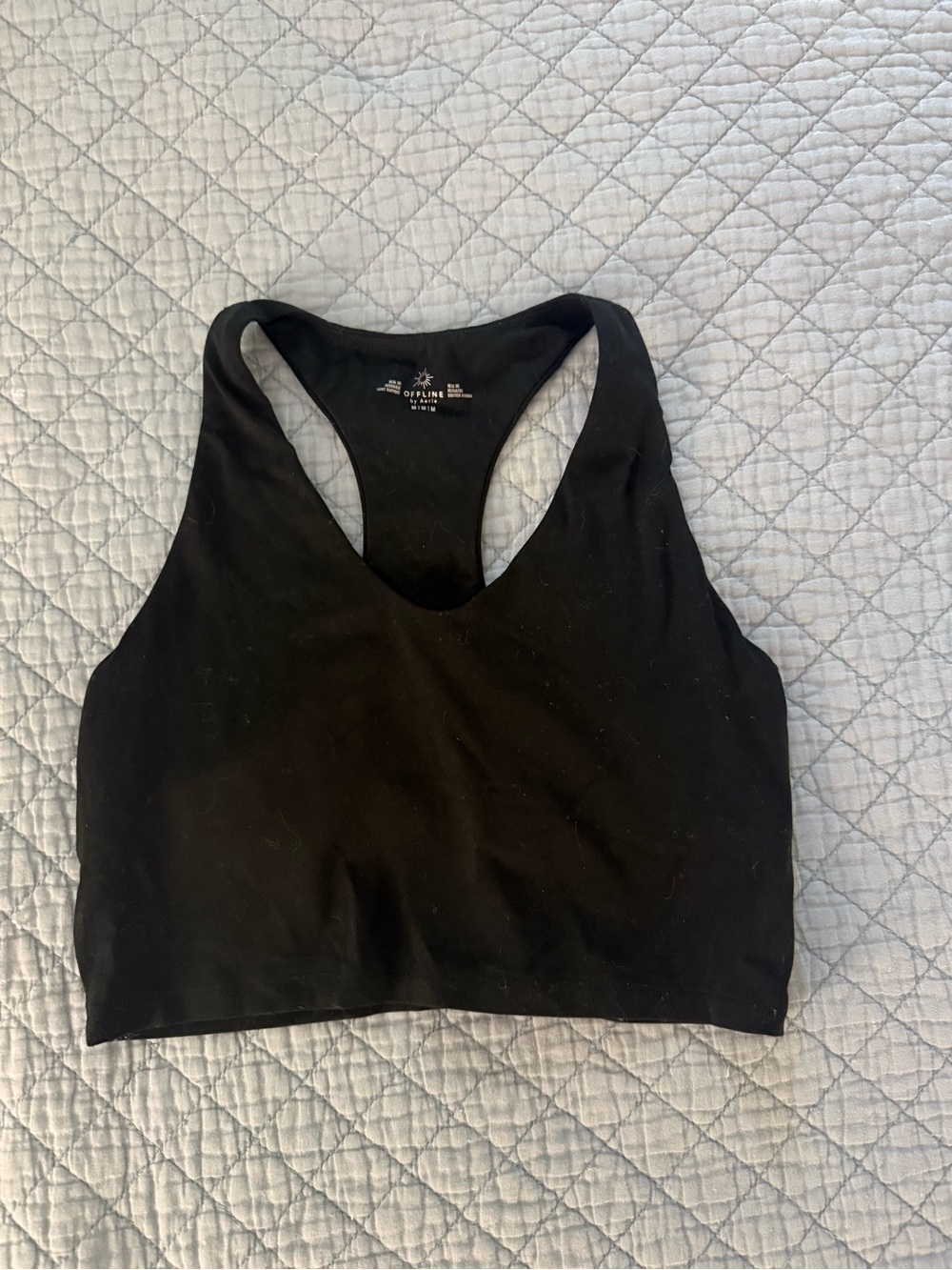 Offline by Aerie Black Racerback Athletic Crop Top